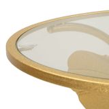 Tavolino da Salotto oro Trasparente Forma Rotondo Colore Ripiano Trasparente 40x40x78h cm, Materiale Struttura in Vetro - Danesami