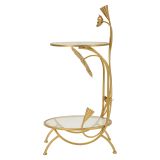 Tavolino da Salotto oro Trasparente Forma Rotondo Colore Ripiano Trasparente 40x40x78h cm, Materiale Struttura in Vetro - Danesami