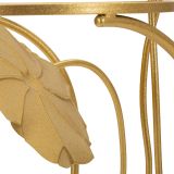 Tavolino da Salotto oro Trasparente Forma Rotondo Colore Ripiano Trasparente 40x40x78h cm, Materiale Struttura in Vetro - Danesami