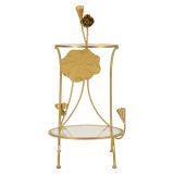 Tavolino da Salotto oro Trasparente Forma Rotondo Colore Ripiano Trasparente 40x40x78h cm, Materiale Struttura in Vetro - Danesami