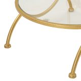 Tavolino da Salotto oro Trasparente Forma Rotondo Colore Ripiano Trasparente 40x40x78h cm, Materiale Struttura in Vetro - Danesami