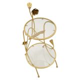 Tavolino da Salotto oro Trasparente Forma Rotondo Colore Ripiano Trasparente 40x40x78h cm, Materiale Struttura in Vetro - Danesami