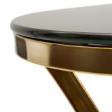 Tavolino da Salotto oro Trasparente Forma Rotondo Colore Ripiano Trasparente 40x40x81h cm, Materiale Struttura in Vetro - Datenoda