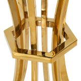 Tavolino da Salotto oro Trasparente Forma Rotondo Colore Ripiano Trasparente 40x40x81h cm, Materiale Struttura in Vetro - Datenoda