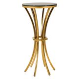 Tavolino da Salotto oro Trasparente Forma Rotondo Colore Ripiano Trasparente 40x40x81h cm, Materiale Struttura in Vetro - Datenoda