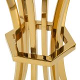 Tavolino da Salotto oro Trasparente Forma Rotondo Colore Ripiano Trasparente 50x50x92h cm, Materiale Struttura in Vetro - Datelosa