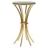 Tavolino da Salotto oro Trasparente Forma Rotondo Colore Ripiano Trasparente 50x50x92h cm, Materiale Struttura in Vetro - Datelosa