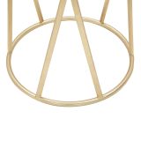 Tavolino da Salotto oro Trasparente Portatelefono Forma Rotondo 35x35x75h cm, Colore Ripiano Trasparente - Alofi