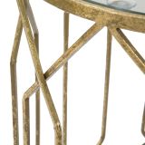 Tavolino da Salotto oro Trasparente set da 2 Forma Rotondo 42x42x53h cm, Colore Ripiano Trasparente - Gamalema