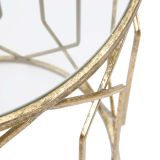 Tavolino da Salotto oro Trasparente set da 2 Forma Rotondo 42x42x53h cm, Colore Ripiano Trasparente - Gamalema