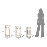 Tavolino da Salotto oro Trasparente set da 3 Portatelefono Forma Rotondo 32x32x71h cm, Colore Ripiano Trasparente - Gerald