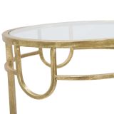 Tavolino da Salotto oro Trasparente set da 3 Portatelefono Forma Rotondo 33x33x70h cm, Colore Ripiano Trasparente - Gama