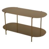 Tavolino da Salotto oro un Vano Effetto Lucido 100x45x51h cm, Forma Ovale - Verzate