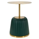 Tavolino da Salotto oro Verde Forma Rotondo Colore Ripiano oro 43x35x43h cm, Materiale Struttura in Plastica - Kep