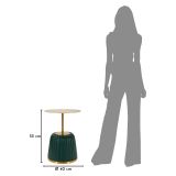 Tavolino da Salotto oro Verde Forma Rotondo Colore Ripiano oro 43x35x43h cm, Materiale Struttura in Plastica - Kep
