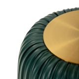 Tavolino da Salotto oro Verde Forma Rotondo Colore Ripiano oro 43x35x43h cm, Materiale Struttura in Plastica - Kep