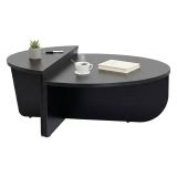 Tavolino da salotto ovale nero 90x60x35h cm - Feyre