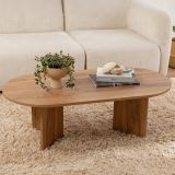 Tavolino da salotto ovale noce 120x40x60h cm - Jurian