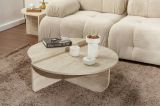 Tavolino da salotto Parete, Tavolo basso da caffè, Portariviste per divano, Ripiano da soggiorno, 90x60 h35 cm, Beige e Marmo