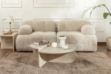 Tavolino da salotto Parete, Tavolo basso da caffè, Portariviste per divano, Ripiano da soggiorno, 90x60 h35 cm, Beige e Marmo