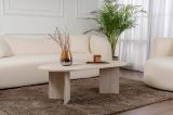 Tavolino da salotto Parrano, Tavolo basso da caffè, Portariviste per divano, Ripiano da soggiorno, 119x60 h40 cm, Beige