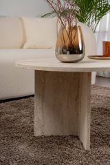 Tavolino da salotto Parrano, Tavolo basso da caffè, Portariviste per divano, Ripiano da soggiorno, 119x60 h40 cm, Beige