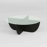 Tavolino da salotto Phoebe, Tavolo basso da soggiorno, Ripiano da caffè, Tavolino per divano, 90x90h30 cm, Nero
