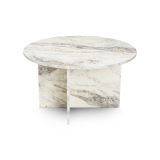 Tavolino da salotto Pianezza, Tavolo basso da caffè, Portariviste per divano, Ripiano da soggiorno, 80x80 h45 cm, Marmo