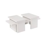 Tavolino da salotto Prepotto, Tavolo basso da caffè, Portariviste per divano, Ripiano da soggiorno, 110x45 h42 cm, Bianco