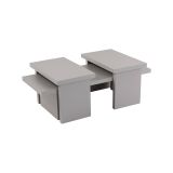 Tavolino da salotto Prepotto, Tavolo basso da caffè, Portariviste per divano, Ripiano da soggiorno, 110x45 h42 cm, Grigio