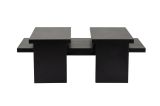 Tavolino da salotto Prepotto, Tavolo basso da caffè, Portariviste per divano, Ripiano da soggiorno, 110x45 h42 cm, Nero