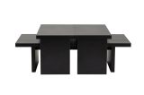 Tavolino da salotto Prepotto, Tavolo basso da caffè, Portariviste per divano, Ripiano da soggiorno, 110x45 h42 cm, Nero