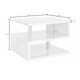 Tavolino da salotto quadrato ardesia 55x55x41h cm - Chanthu