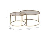 Tavolino da salotto Ragalna, Tavolo basso da caffè, Portariviste per divano, Ripiano da soggiorno, 80x80 h43 cm, Oro e Bronzo