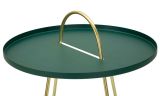 Tavolino da salotto Rangitata, Tavolo basso da caffè, Portariviste per divano, Ripiano da soggiorno, 45x45 h59 cm, Verde e Oro
