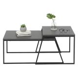 Tavolino da salotto rettangolare antracite e nero 88x50x38h cm - Tavo