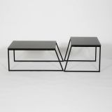 Tavolino da salotto rettangolare antracite e nero 88x50x38h cm - Tavo