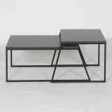Tavolino da salotto rettangolare antracite e nero 88x50x38h cm - Tavo