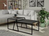 Tavolino da salotto rettangolare antracite e nero 88x50x38h cm - Tavo