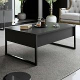 Tavolino da salotto rettangolare antracite e nero 90x60x40h cm - Lavinia