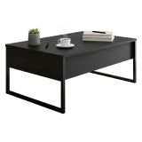 Tavolino da salotto rettangolare antracite e nero 90x60x40h cm - Lavinia