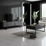 Tavolino da salotto rettangolare antracite e nero 90x60x40h cm - Lavinia