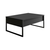 Tavolino da salotto rettangolare antracite e nero 90x60x40h cm - Lavinia