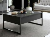 Tavolino da salotto rettangolare antracite e nero 90x60x40h cm - Lavinia