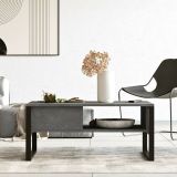 Tavolino da salotto rettangolare argento 100x59x44h cm - Alfonsa