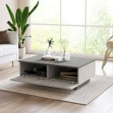 Tavolino da salotto rettangolare argento e antracite 90x60x31h cm - Ay