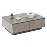 Tavolino da salotto rettangolare argento e antracite 90x60x31h cm - Ay