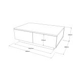 Tavolino da salotto rettangolare argento e antracite 90x60x31h cm - Ay