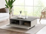 Tavolino da salotto rettangolare argento e antracite 90x60x31h cm - Ay