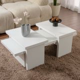 Tavolino da salotto rettangolare bianco 110x45x41h cm - Amarantha